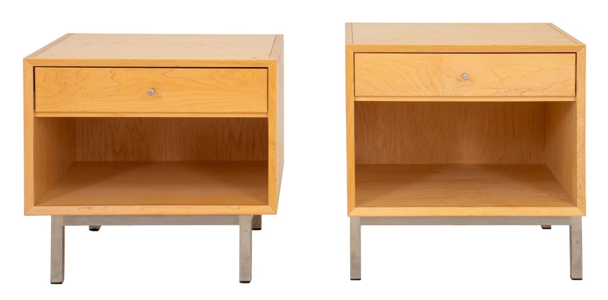 Appraisal: MID-CENTURY MODERN STYLE NIGHT STANDS PAIR Midcentury modern style associated