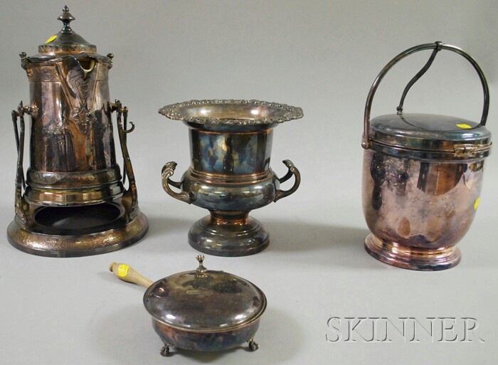 Appraisal: Four Silver-plated Items a Wilcox International ice bucket lined an