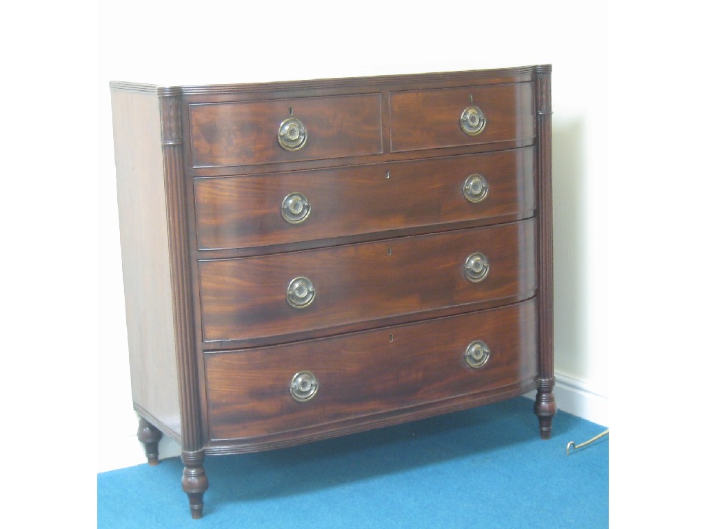 Appraisal: A Regency mahogany Chest of two short and three long