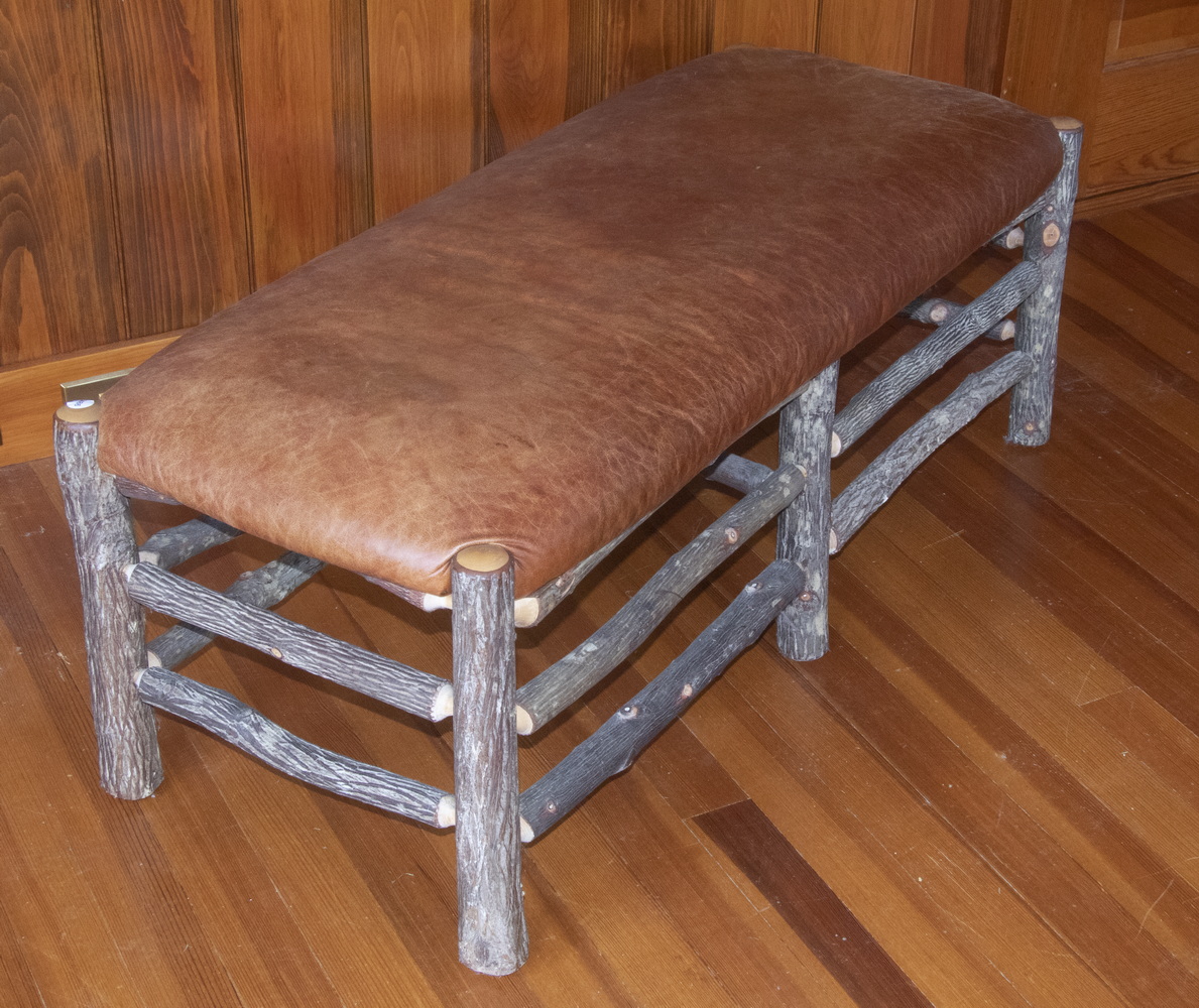 Appraisal: FLAT ROCK LOW BENCH Twig Form Low Bench by Flat