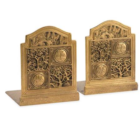 Appraisal: Pair of Tiffany Studios Gilt-Bronze Bookends Estimate -