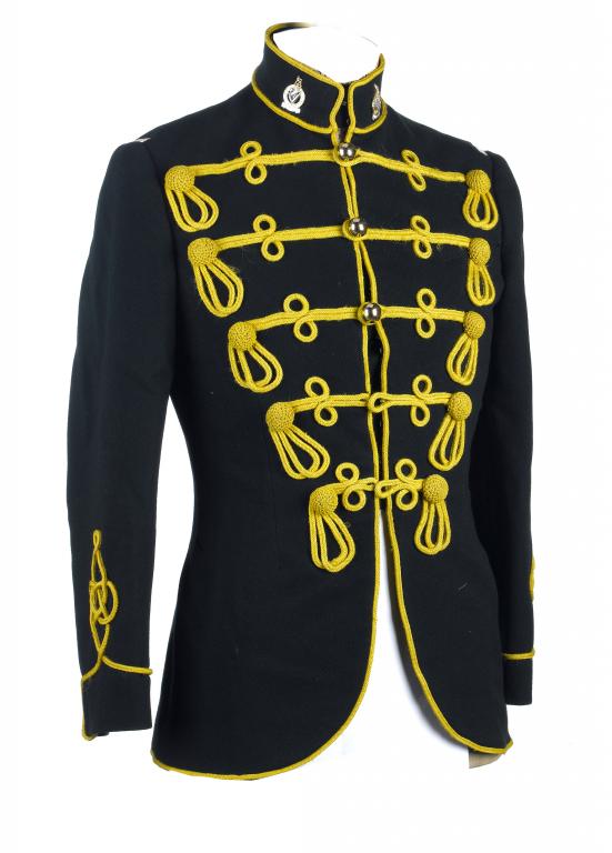 Appraisal: THE QUEEN'S OWN IRISH HUSSARS UNIFORM comprising frogged tunic with