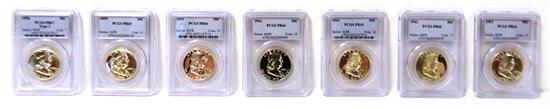 Appraisal: COINS Seven PCGS slabbed coins c Type Proof- c Proof-