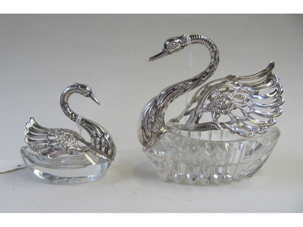 Appraisal: Lot comprising two continental silver mounted trinket boxes modelled as