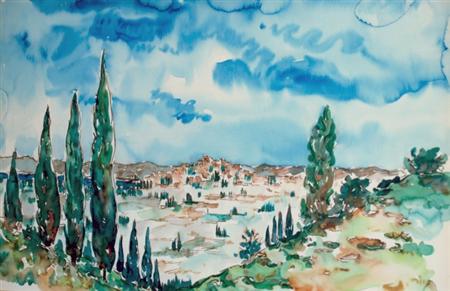 Appraisal: Chaim Gross American - View of Jaifa Israel Looking down