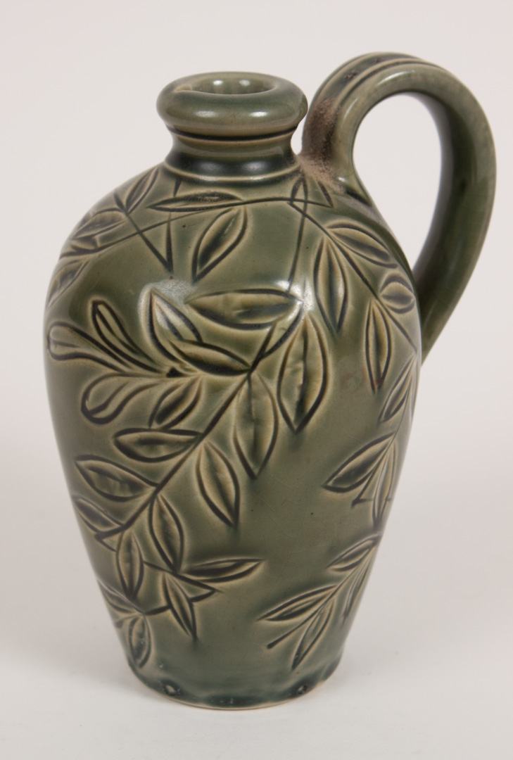 Appraisal: Rookwood art pottery perfume jug dated incised leaf decoration bearing