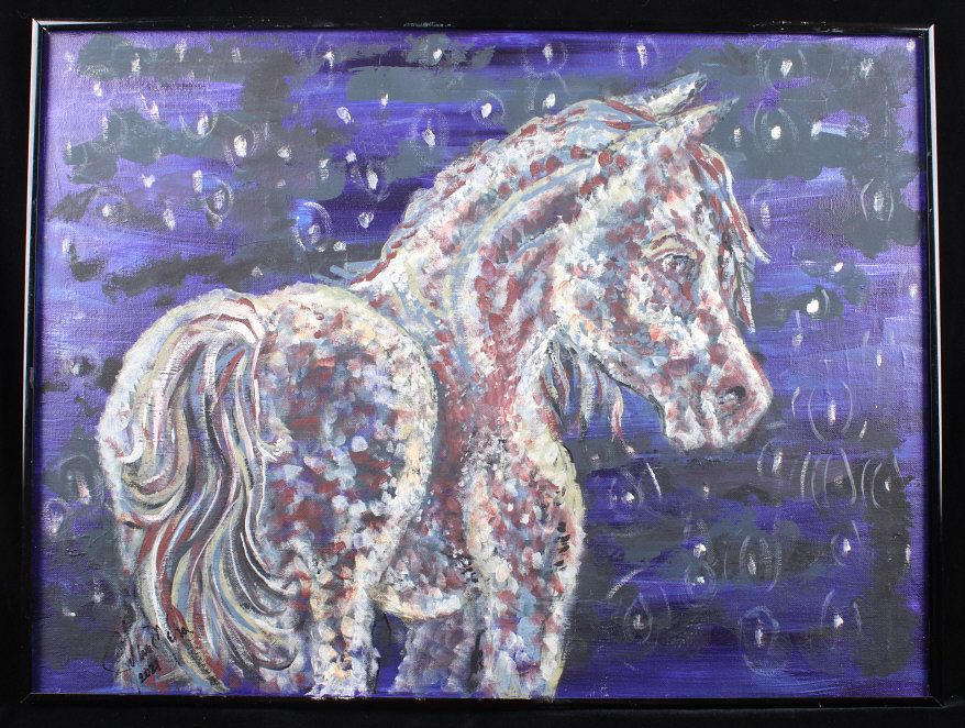 Appraisal: Signed Horse Impressionist Oil Painting c Included in this lot