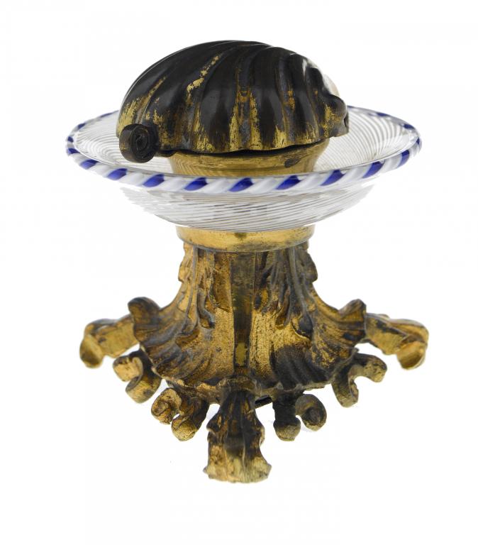 Appraisal: WRITING ANTIQUES AN ORMOLU-MOUNTED BACCARAT OR ST LOUIS GLASS KNIB