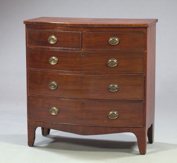 Appraisal: Regency Mahogany Bowfront Chest early th century the bowed top