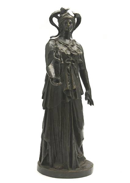 Appraisal: A patinated bronze figure of Athena after the antique height