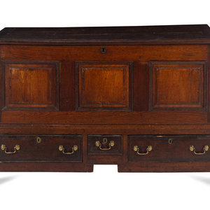 Appraisal: A George III Oak Mule Chest Late th Century Height