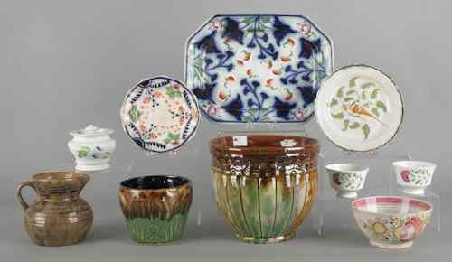 Appraisal: Collection of pottery and porcelain to include pearlware Gaudy ironstone