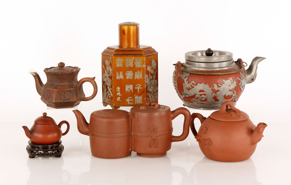 Appraisal: - Asian Items Lot of six Asian items including teapots