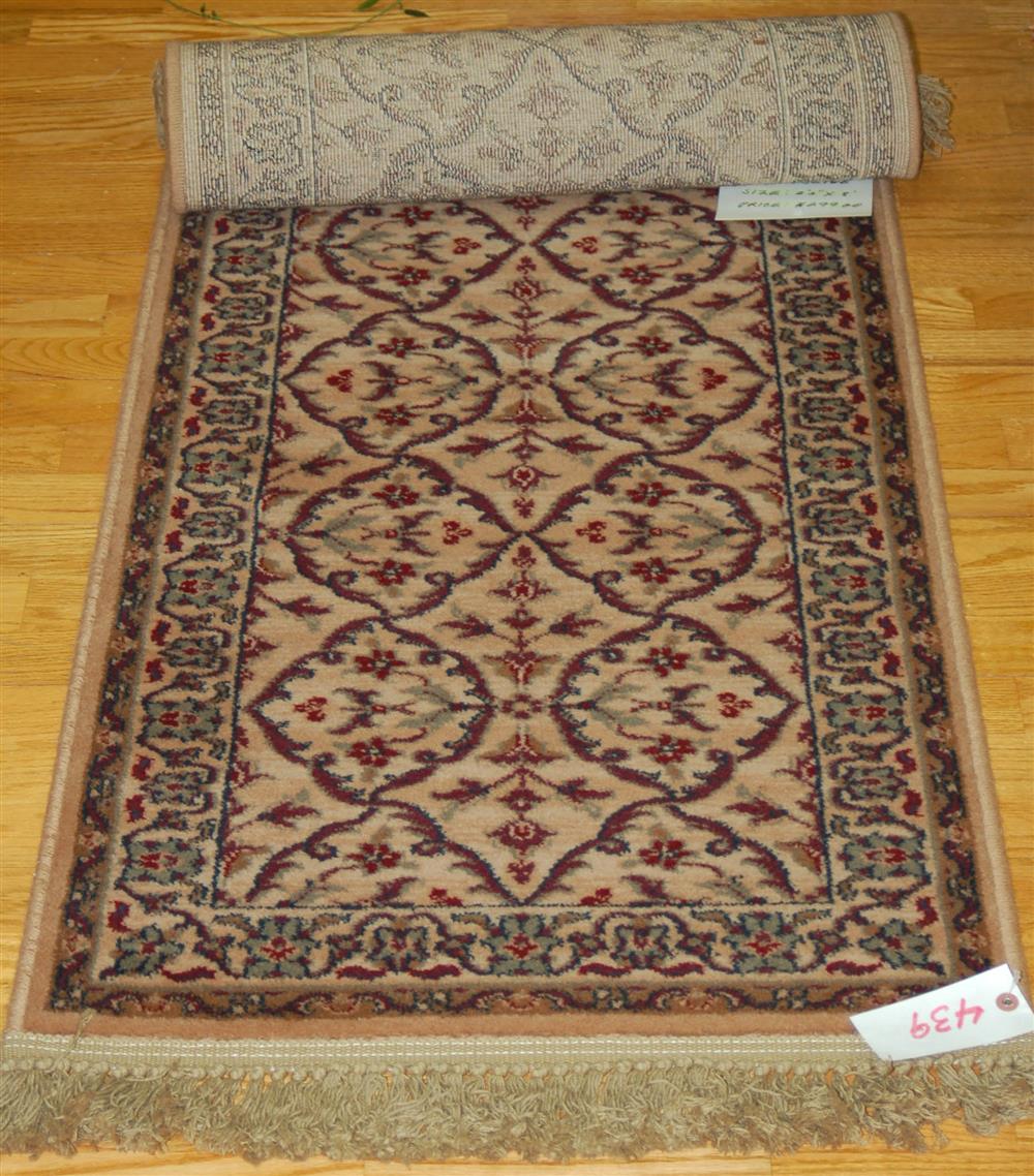 Appraisal: MM ORIENTAL RUNNER wool with ivory red and blue approx