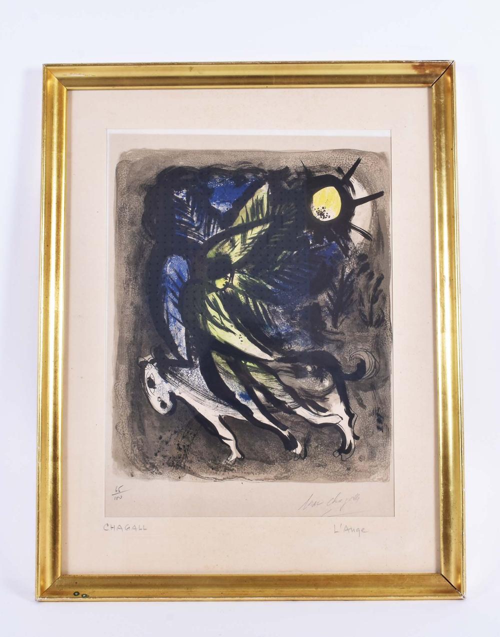 Appraisal: MARC CHAGALL RUSSIAN - LITHOGRAPHL Auge The Angel Signed in