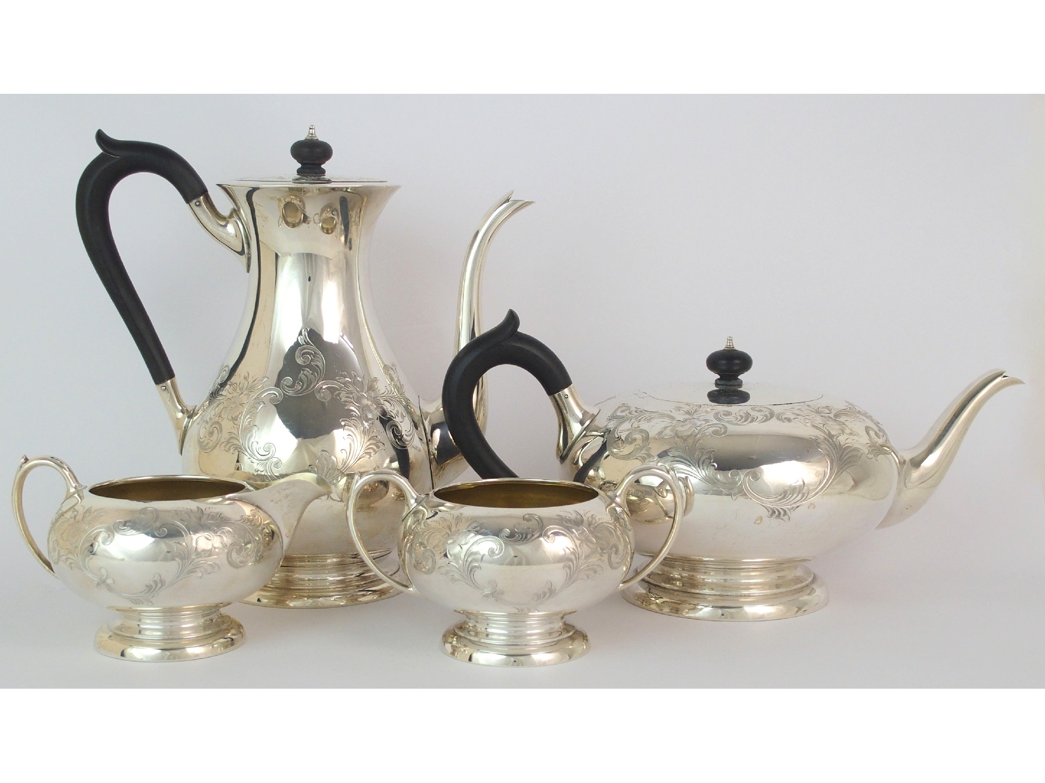 Appraisal: A four piece sterling silver tea and coffee serviceby Birks