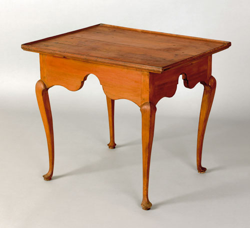 Appraisal: New England Queen Anne maple tea table ca the rectangular