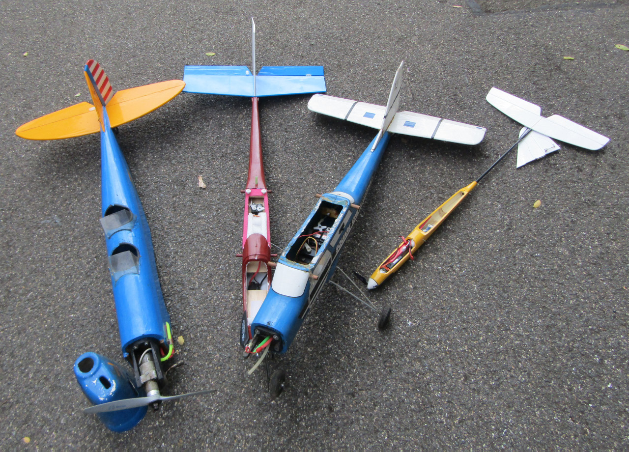 Appraisal: Four various model remote controlled model aircraft fuselages