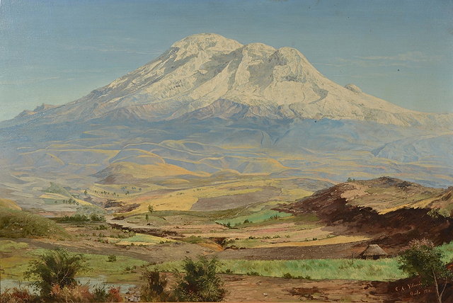 Appraisal: CESAR A VILLACRES - Chimborazo Mountain Ecuador signed and inscribed