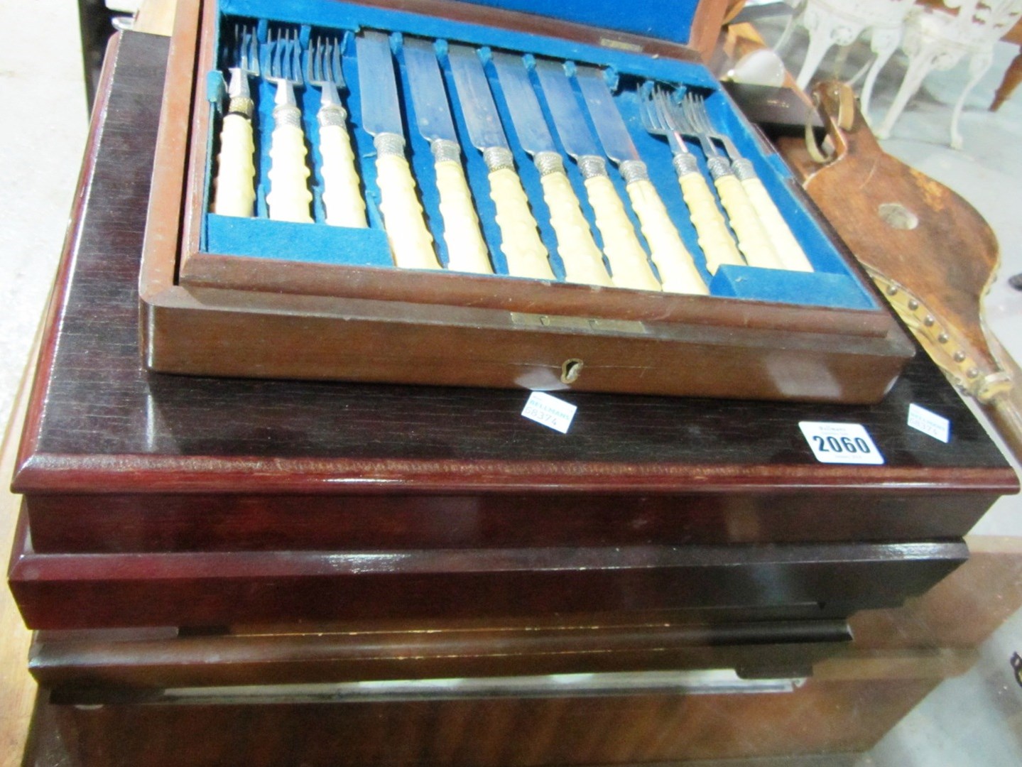 Appraisal: Two boxes of silver plate flatware