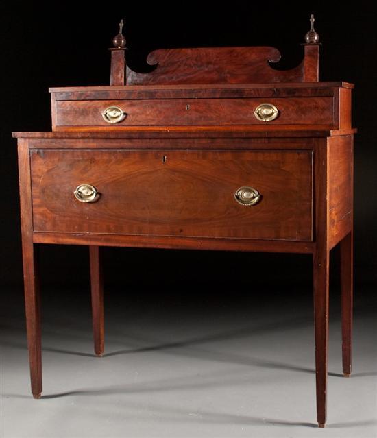 Appraisal: Federal carved mahogany deck-top desk New York circa with butler's