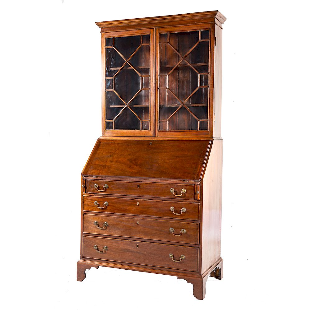 Appraisal: George III Mahogany Secretary Bookcase late th century upper case