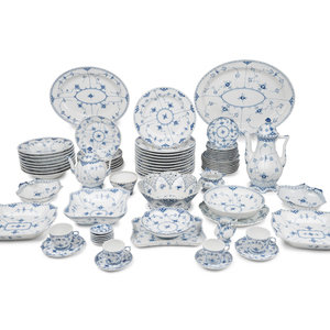 Appraisal: A Royal Copenhagen Blue Fluted Full Lace Porcelain Dinner Service