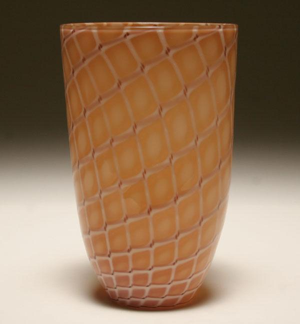 Appraisal: Archimede Seguso Losanghe glass vase Tall body composed of a