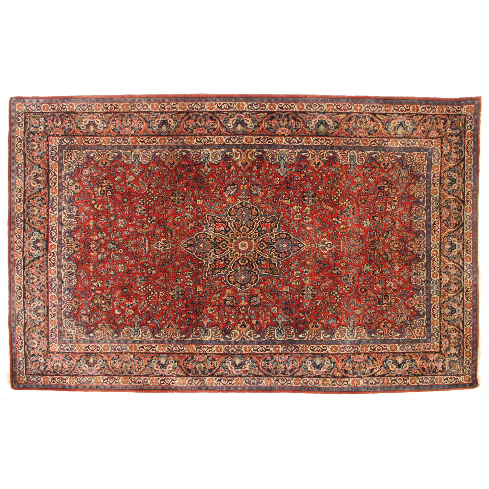 Appraisal: Persian Tabriz Rug circa the red field with a central