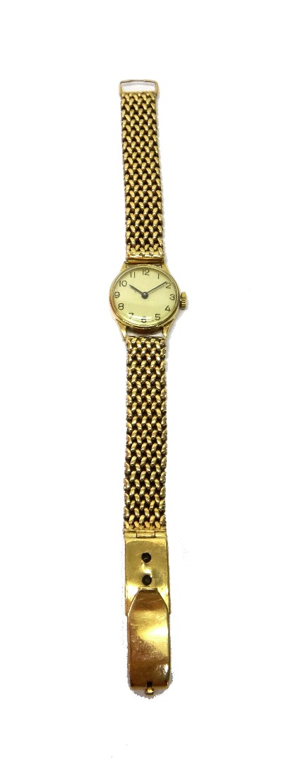 Appraisal: A lady's ct gold circular cased wristwatch with a replacement