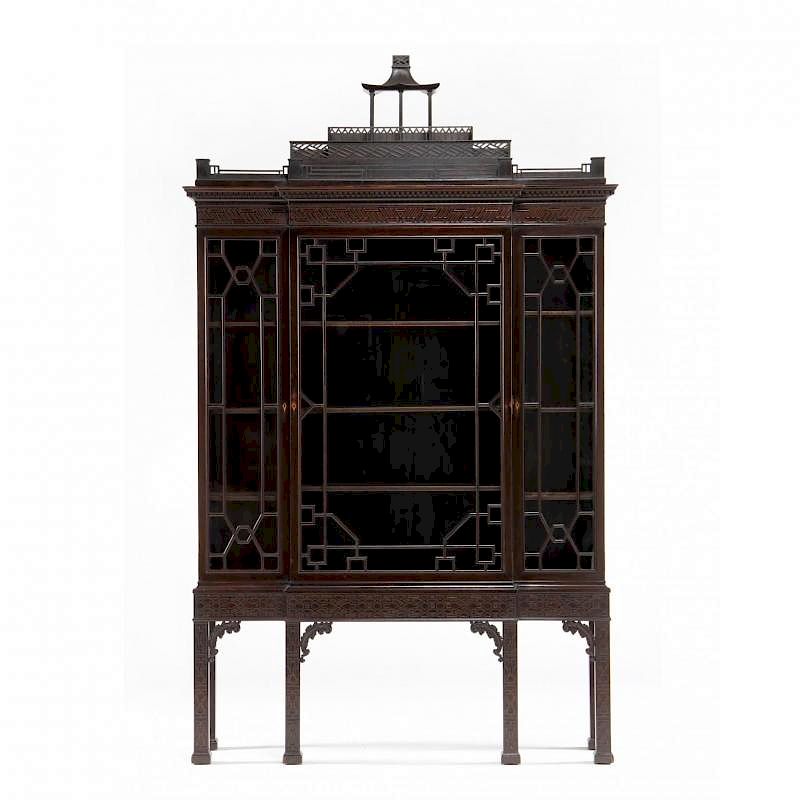 Appraisal: Chinese Chippendale Style Display Cabinet early to mid th century