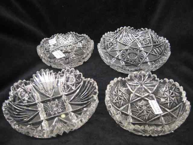 Appraisal: Signed Cut Glass Dishes brilliant period including J Hoare Libbey