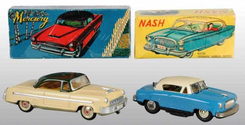 Appraisal: Lot of Tin American-Style Automobile Toys Description Japanese s Working