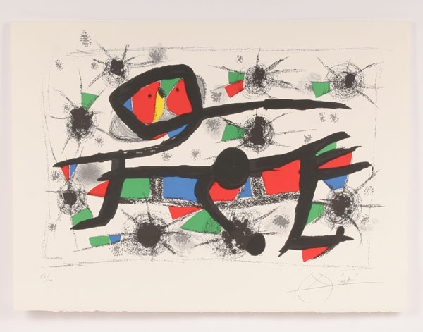 Appraisal: Joan Miro Spanish - original lithograph x pencil signed and