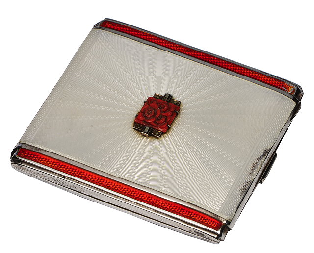 Appraisal: A SILVER AND ENAMELLED CIGARETTE CASE by Asprey of London