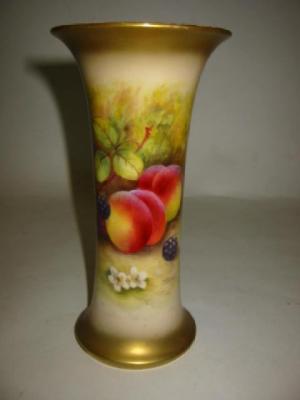 Appraisal: A ROYAL WORCESTER PORCELAIN VASE c of waisted cylindrical form