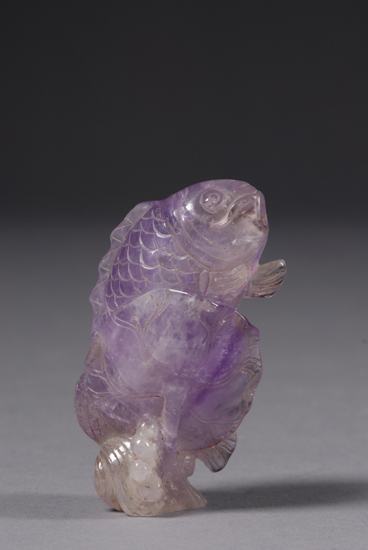 Appraisal: Amethyst Snuff Bottle China th century carved in the form