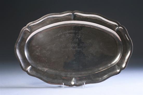 Appraisal: MEXICAN STERLING SILVER PRESENTATION TRAY ENGRAVED TO J EDGAR HOOVER