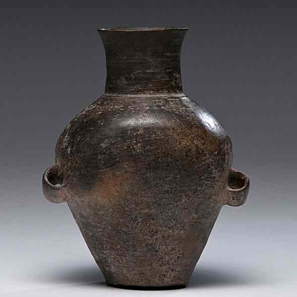 Appraisal: Stoneware Vessel two-handled ovoid-form vase ht in cm Private Collection