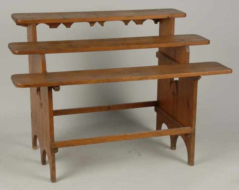 Appraisal: Wooden -Tier Decoy or Stoneware Display Stand Description Circa to