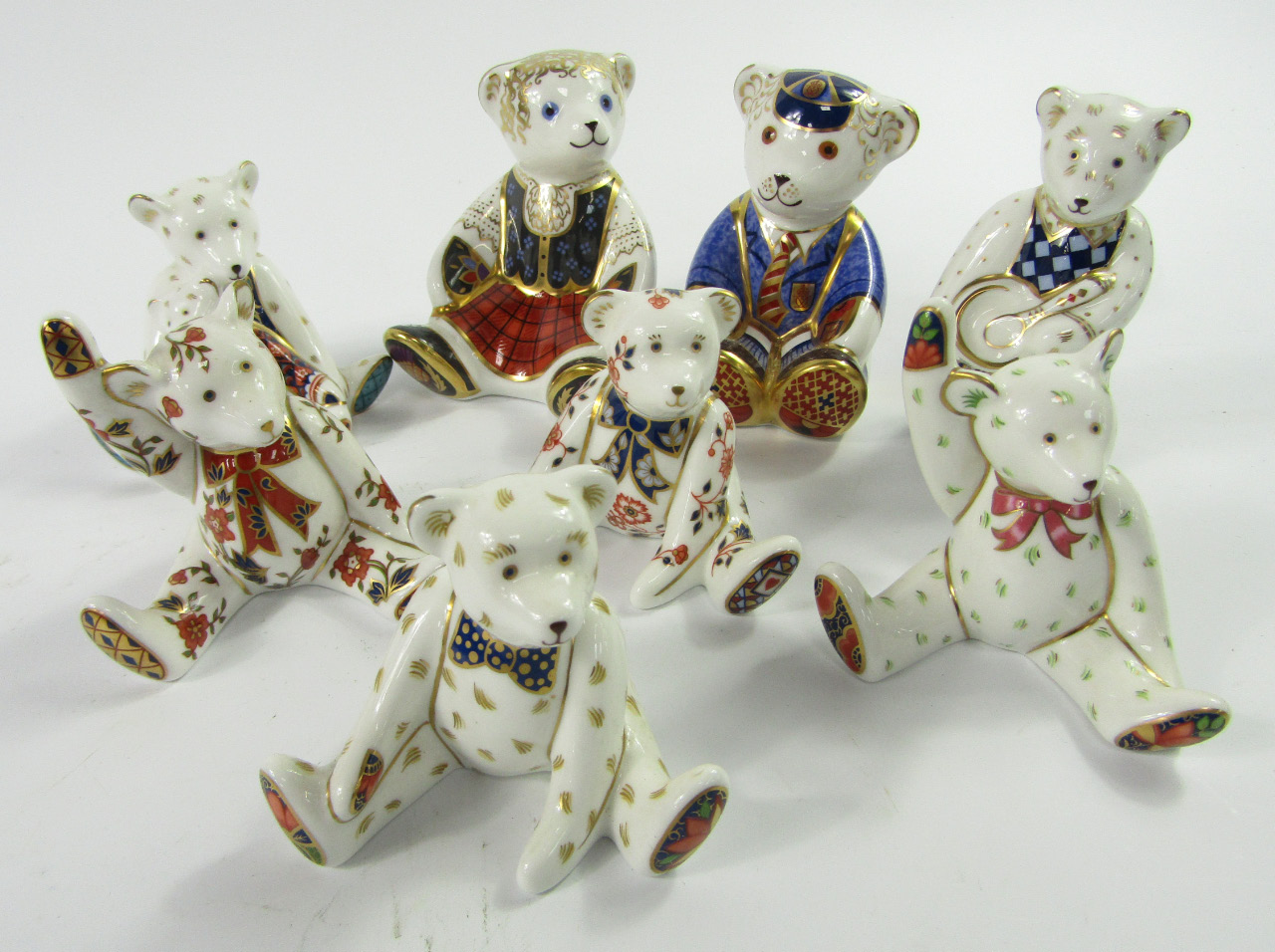 Appraisal: Eight Royal Crown Derby Imari pattern model teddy bears