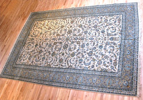 Appraisal: Artist Title Large Hand knotted Persian Keshan Oriental Rug in