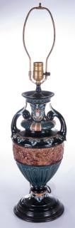 Appraisal: Gerbing Stephan Majolica Urn Lamp Circa s Late th Century