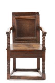 Appraisal: English Late Jacobean Joined Oak Arm Chair English late th