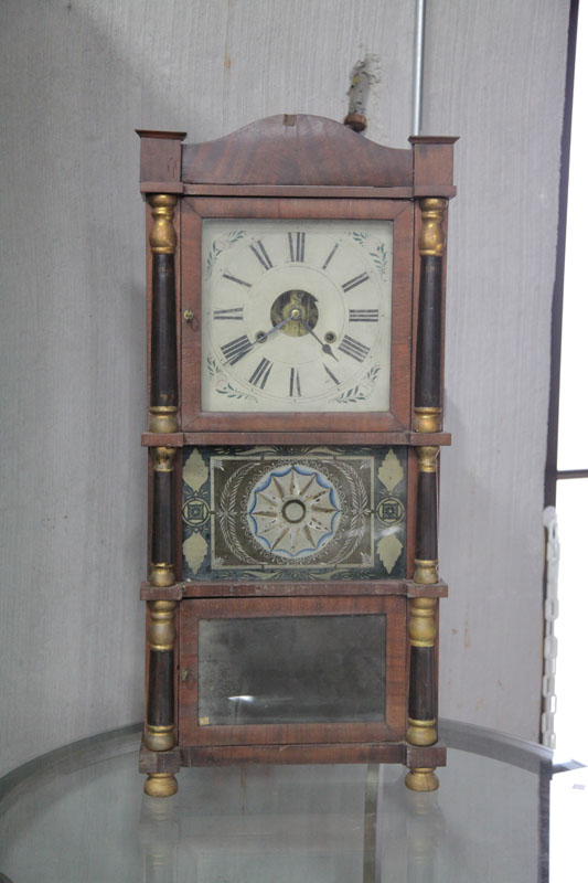 Appraisal: BIRGE PECK MANTLE CLOCK Triple decker eight day time strike