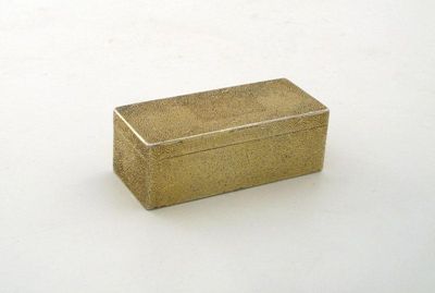 Appraisal: A th century French silver-gilt snuff box rectangular form textured