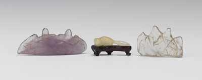 Appraisal: Three Chinese Carved Gemstone Objects Including a clear rock crystal