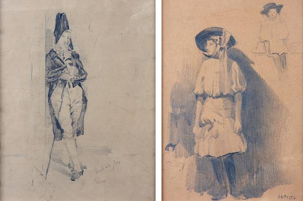 Appraisal: Private Collection Study of a woman with two other figures