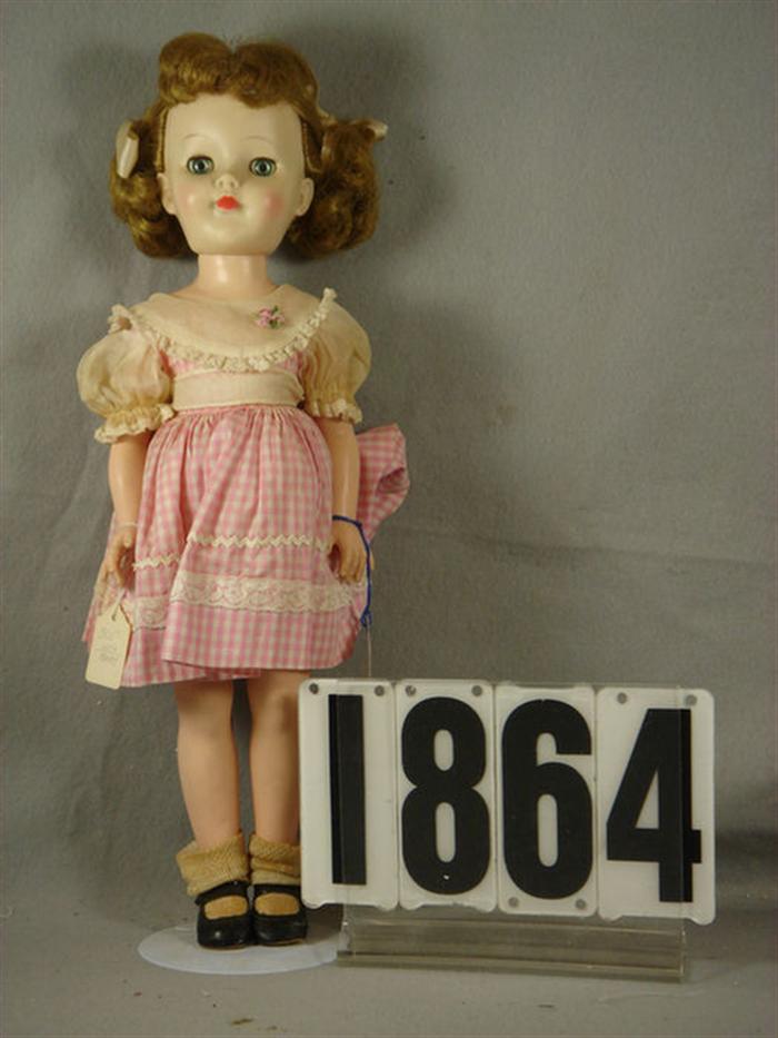 Appraisal: Effanbee vintage Honey Walker doll wearing pink gingham dress some