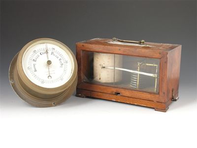 Appraisal: A French mahogany cased barograph by Richard Freres Paris no